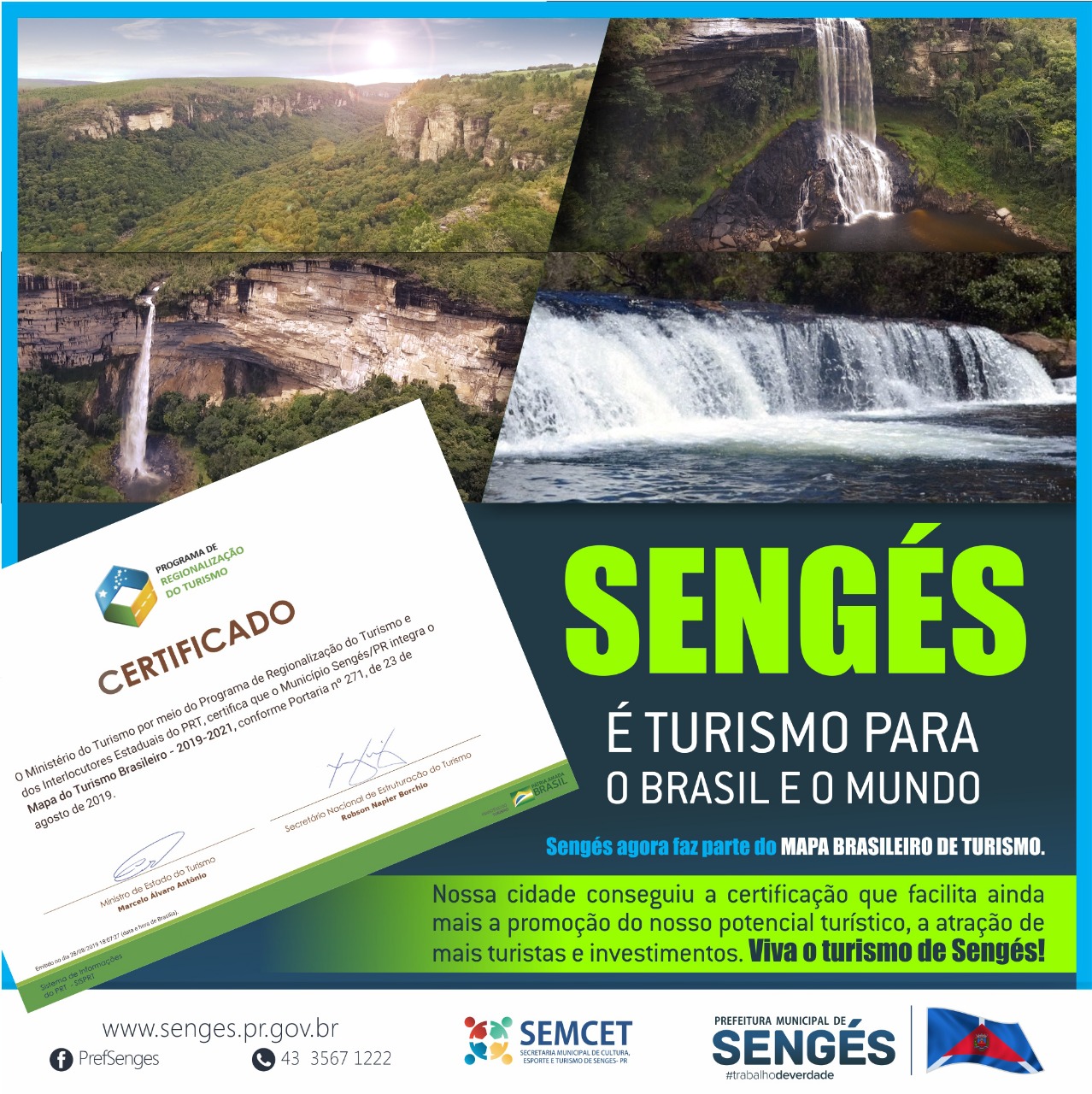 Sengés no Mapa do Turismo Brasileiro